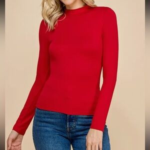 ShopEvelynne Bold Red Long Sleeve Top